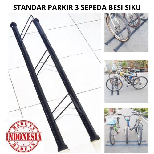 Standar Parkir 3 Sepeda Besi Siku Bike Stand Paddock 3