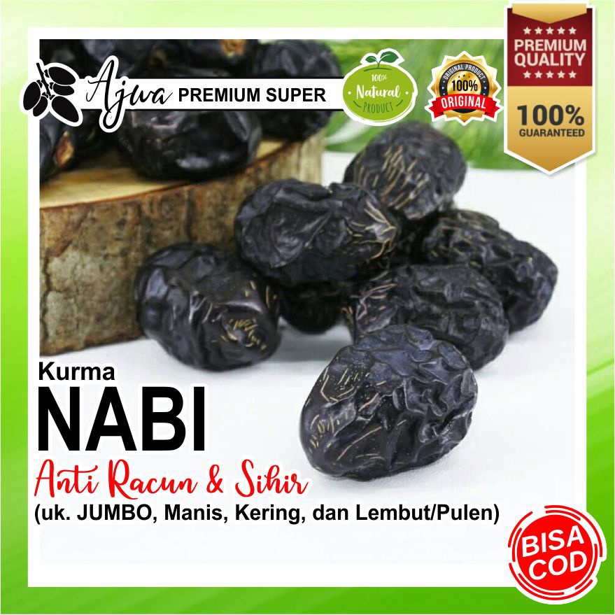 

KURMA AJWA SUPER / AZWA KORMA NABI AL MADINAH SUPER PREMIUM 100% ASLI ORIGINAL JUMBO , GROSIR & ECER