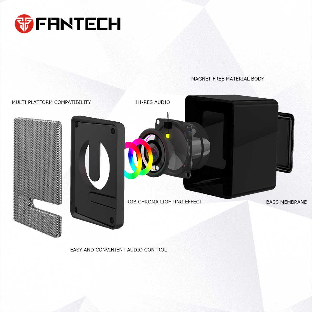 FANTECH GS203 Computer Speaker Mini RGB Lighting Speaker HIFI GS-203 GS 203