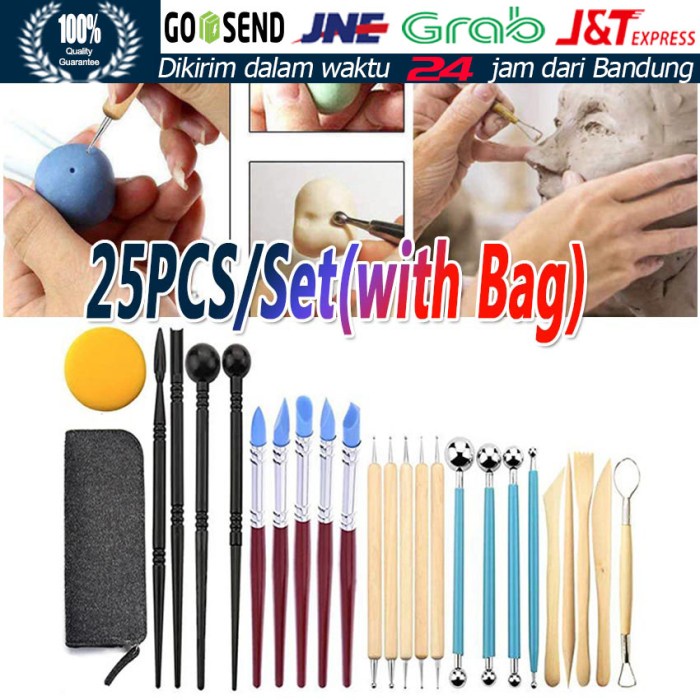 

25pcs Butsir Set / Alat Ukir Clay / Pottery Tool / Modelling Sculpting - 25pcs/set