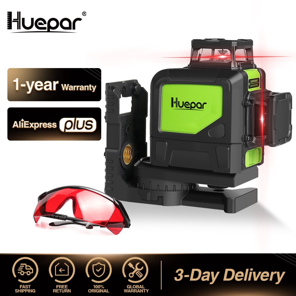 PREORDER Huepar Merah Cross Line Laser Level Self-Leveling 8 Lines 360 Vertikal Horizontal Laser den