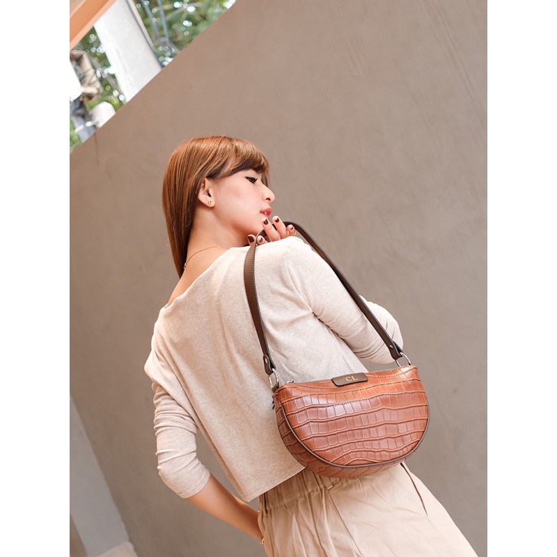 Nonataliashop - Josie Croco Tas Bahu / Baguette Bag (Free 2 Huruf)