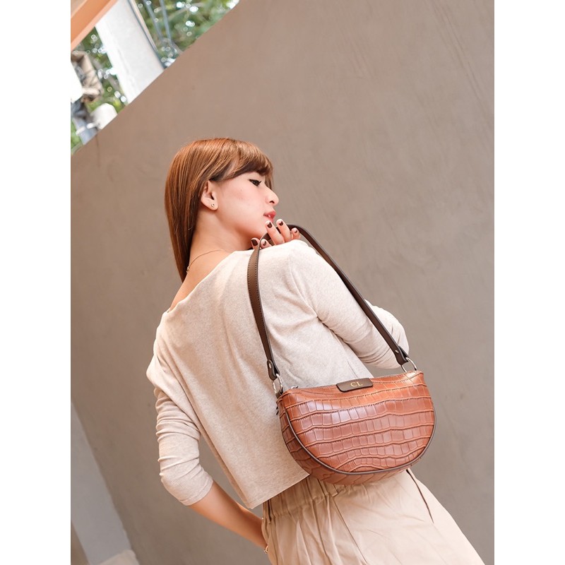 Josie Croco Tas Bahu / Baguette Bag by Nonataliashop (Free 2 Huruf)