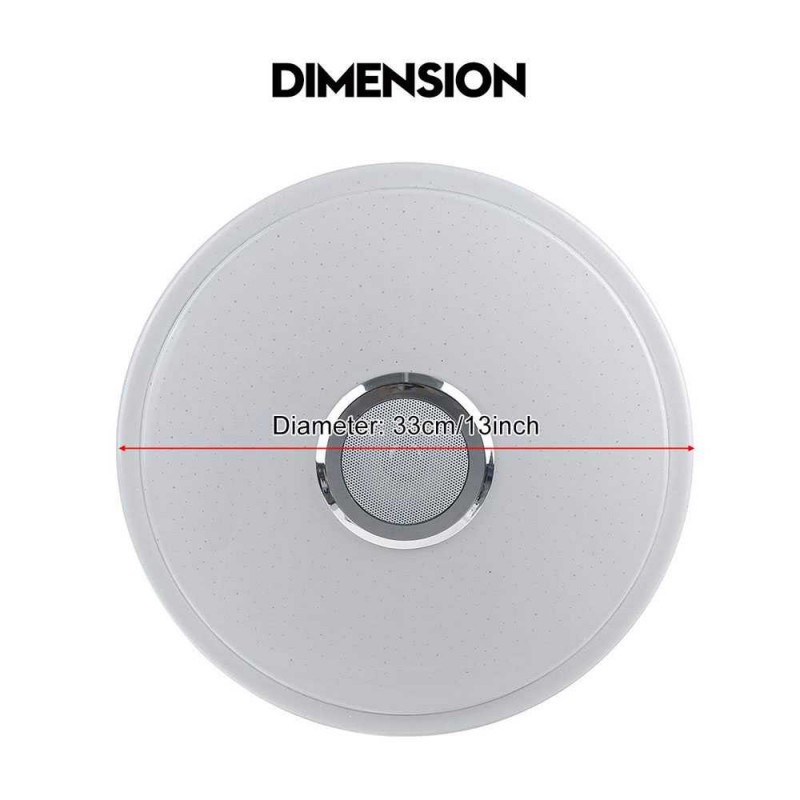 Lampu Plafon LED RGB Ceiling Light Bluetooth Speaker 36W 33CM Remote