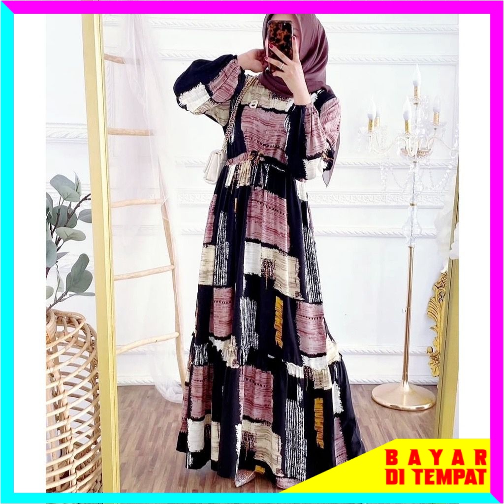 SONYA MIDI DRESS RAYON MOTIF