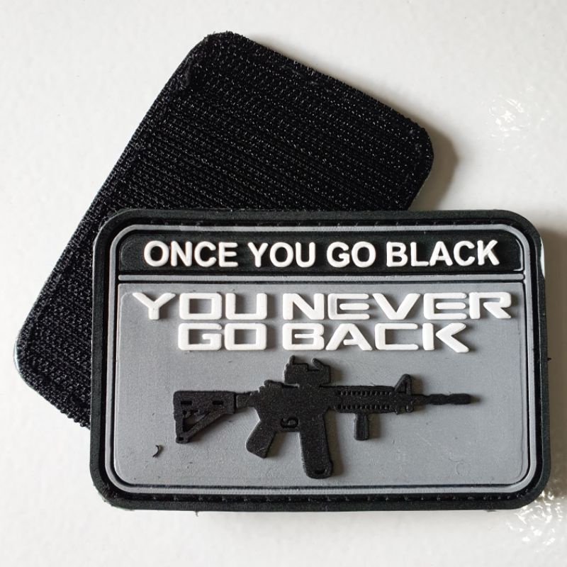 PATCH RUBBER LOGO SNIPER YOU NEVER GO BACK/TEMPELAN EMBLEM KARET VELCRO TACTICAL