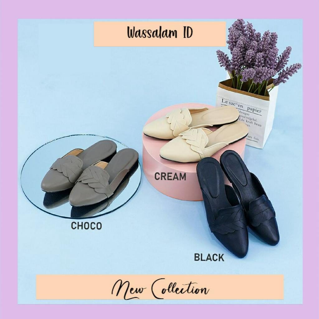SEPATU WANITA // SEPATU FLAT WANITA  // SEPATU MULES // RIZKA MULES