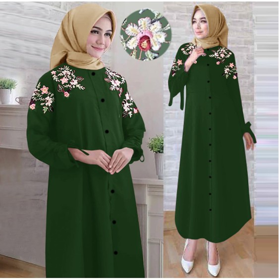 Baju atasan tunik panjang putih polos muslimah hijaber bestseller fashion cewek wanita murah -9336