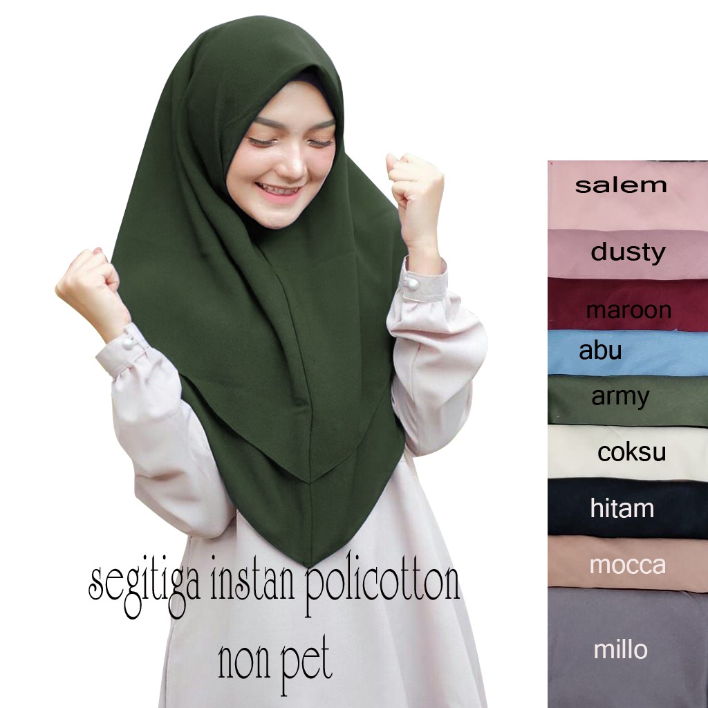 Hijab Segitiga Instant pollicotton 2 layer