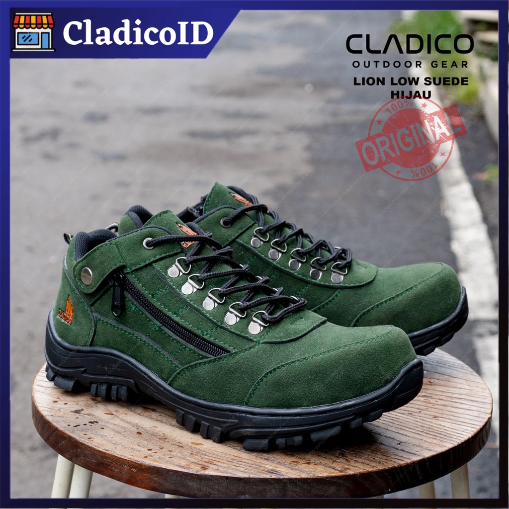 Lion Low Cladico Sepatu Safety Boot Pendek Ujung Besi Bahan Suede Premium Dengan Resleting Kerja Proyek Lapangan Outdoor Berkendara Sefty Shoes Cowok Model Keren