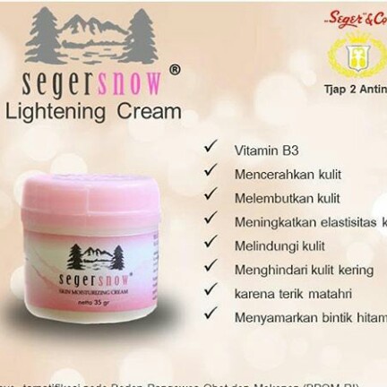 Seger Snow Skin Lightening Cream 35 Gram