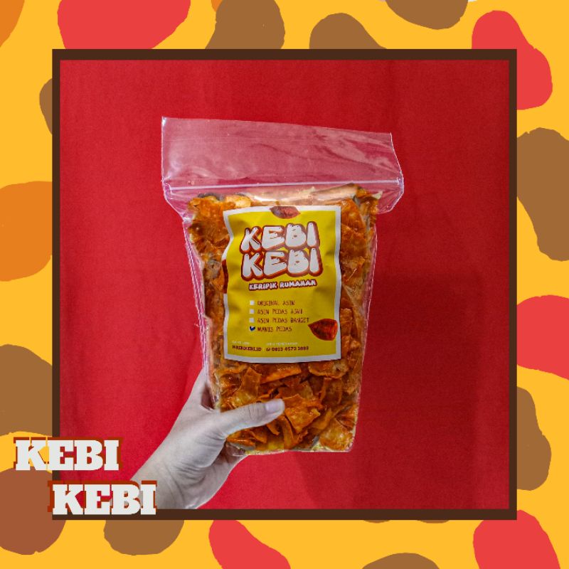 

KERIPIK SINGKONG/UBI PONTIANAK Kebi Kebi 1/2 kg PEDAS MANIS dan BALADO