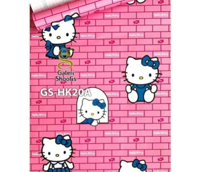 WALLPAPER DINDING MOTIF HELLO KITTY BATA 10m x 45cm