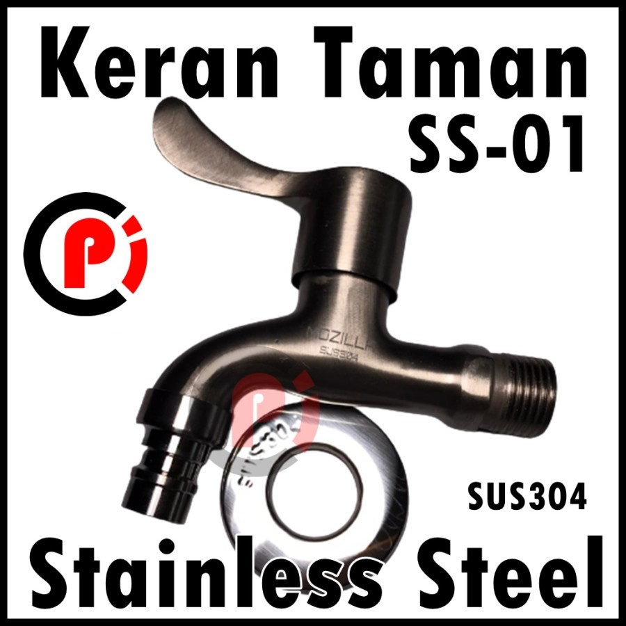 SS 01 KERAN KRAN AIR TEMBOK Ukuran 1/2 INCI SUS304 STAINLESS STEEL