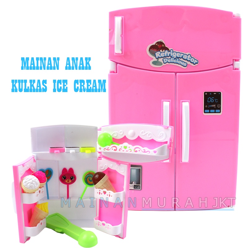 MAINANKEI ANAK MURAH DELICIOUS KULKAS ICE CREAM MAINAN ANAK MASAK MASAKAN BURGER