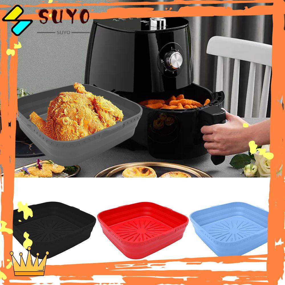 Suyo Keranjang AirFryer Bentuk Persegi Bahan Silikon Dapat Dilipat Reusable