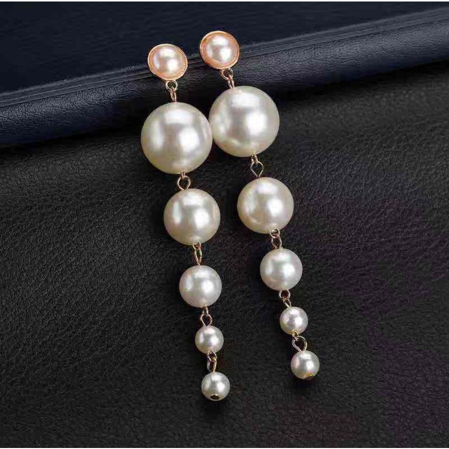 Anting Wanita B638 TASSEL BIG Mutiara Panjang Korea Fashion Vintage Earrings Women Earring Giwang Imitasi Aksesoris