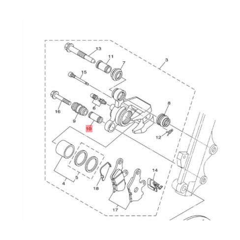 BOSH BOH SLEEVE CALIPER KALIPER REM DEPAN BAGIAN BAWAH MIO LAMA ORIGINAL YGP 5TL-F5838-00