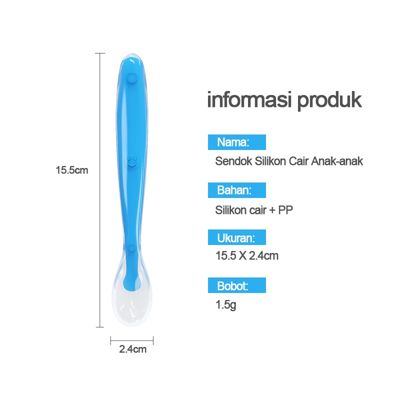 Spoon silicone baby sendok makan bayi silikon lentur/Sendok Bayi Silikon/Makan Bayi Silikon L259