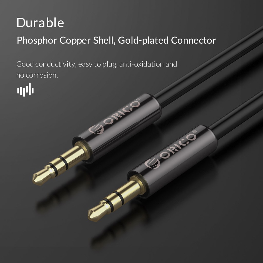 AUX Audio cable ORICO 3.5mm stereo gold plated copper shell 1m AM-m2-10