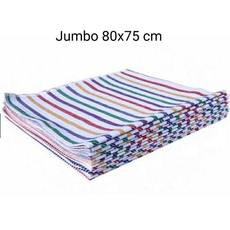 Alas Ompol Kain Lurik Bayi Jumbo 80x75 Cm Alas Ompol Bayi Newborn Salur Pelangi (ECER)