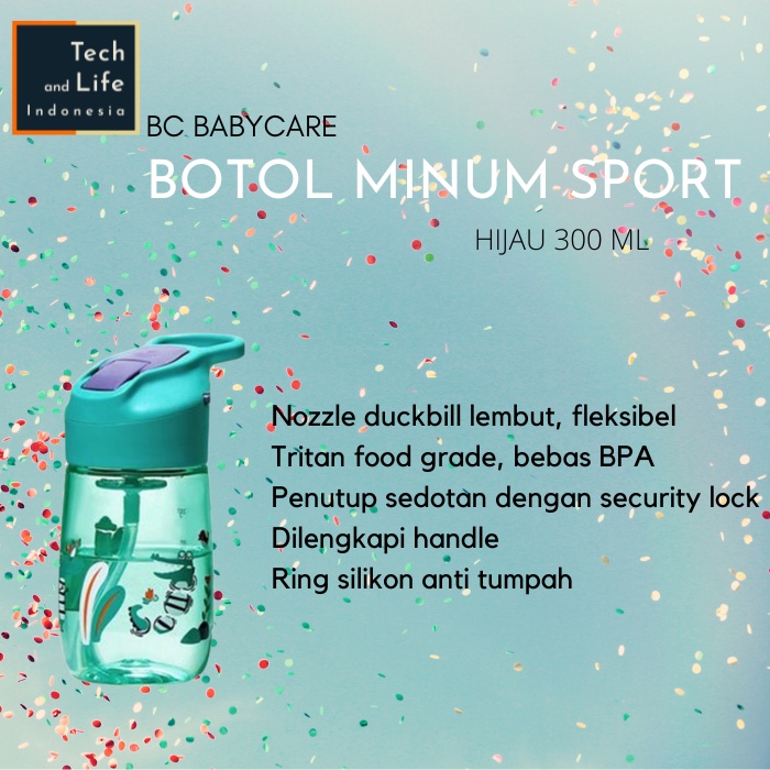 Botol Minum Sport Sedotan Anak Straw Cup BC Babycare Tritan 300 mL