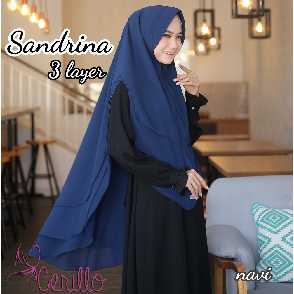 KHIMAR SYARI  SANDRINA 3 LAYER ORIGINAL CERILLO