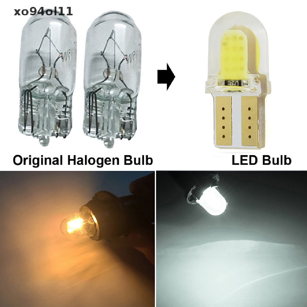 (hotsale) 10 Pcs Lampu LED T10 194 W5W COB Bahan Silikon Untuk Pintu Mobil