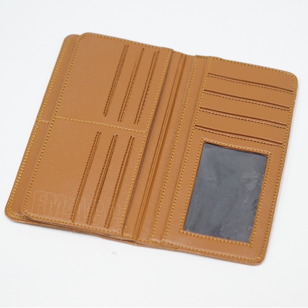Dompet Pria Kulit Sintesis Model Panjang GRATIS Jam Tangan Kekinian Pas Di Tangan - COKLAT