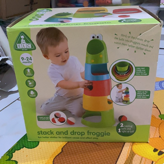 Preloved mainan anak ELC stack and drop froggie