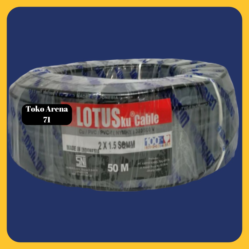 Kabel Listrik Serabut LOTUSku Kabel Lotus NYMHY 2x1,5 2x1.5 50 Permeter