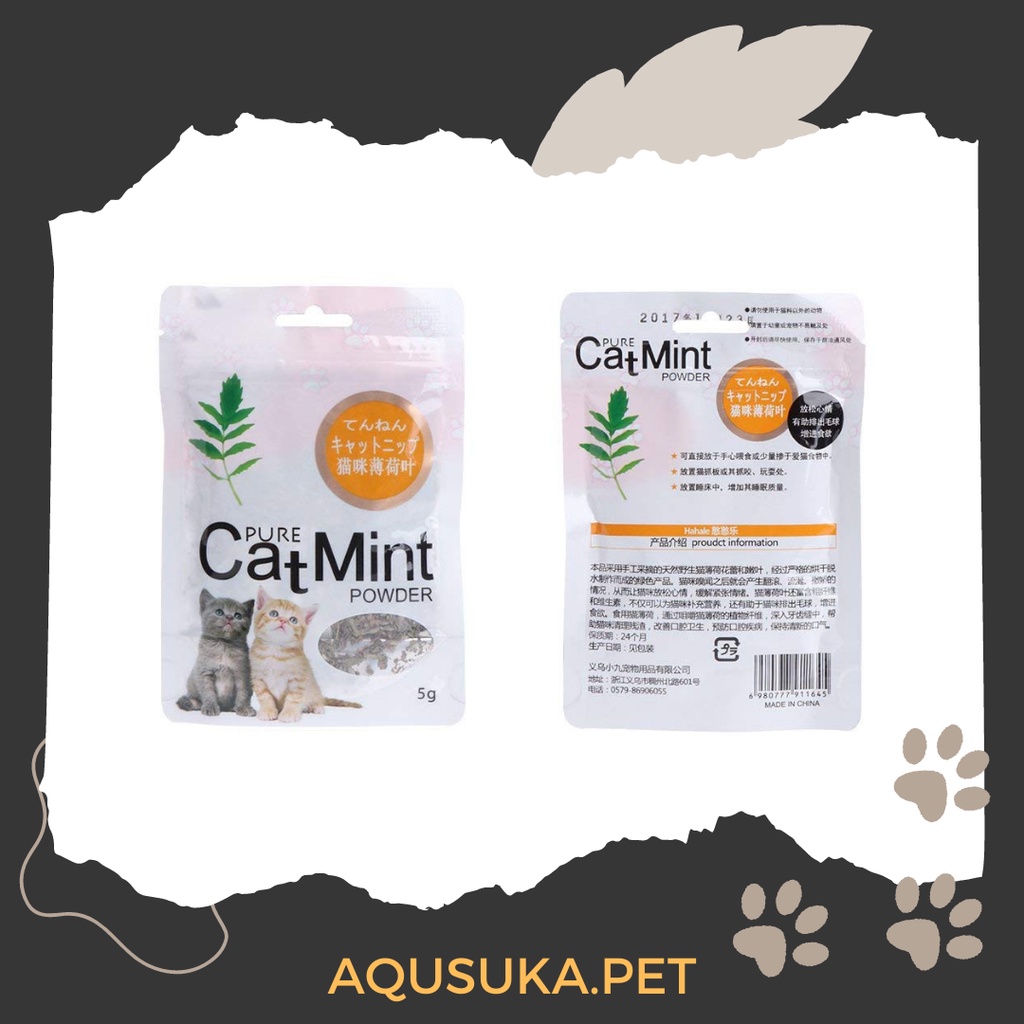 Jual Cat Mint Catnip Powder 5 gram Snack Cat Kitten Camilan Kucing
