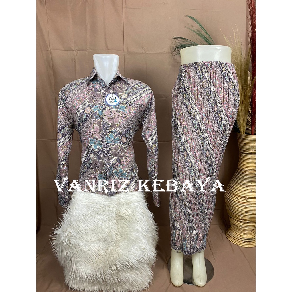 By GoldenStoreROK PLISKET COUPLE LENGAN PANJANG/ROK BATIK PLISKET COUPLE/ROK PLISKET BATIK DAN KEMEJA