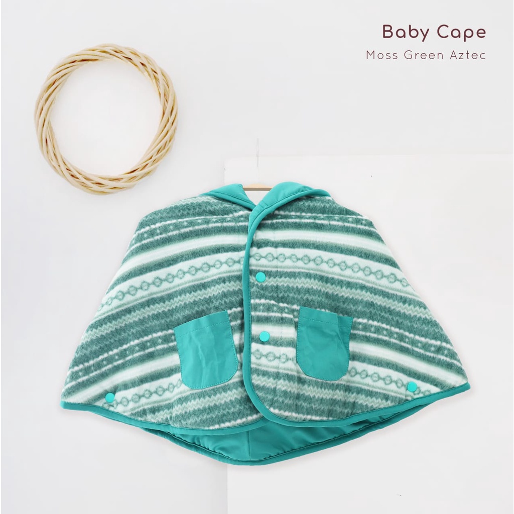 CuddleMe Baby Cape Original Cuddle Me Jaket Mantel Anak Bayi Balita Laki Laki Perempuan Boy Girl Cowok Cewek 0 6 12 Bulan 1 2 3 Tahun-moss green aztec