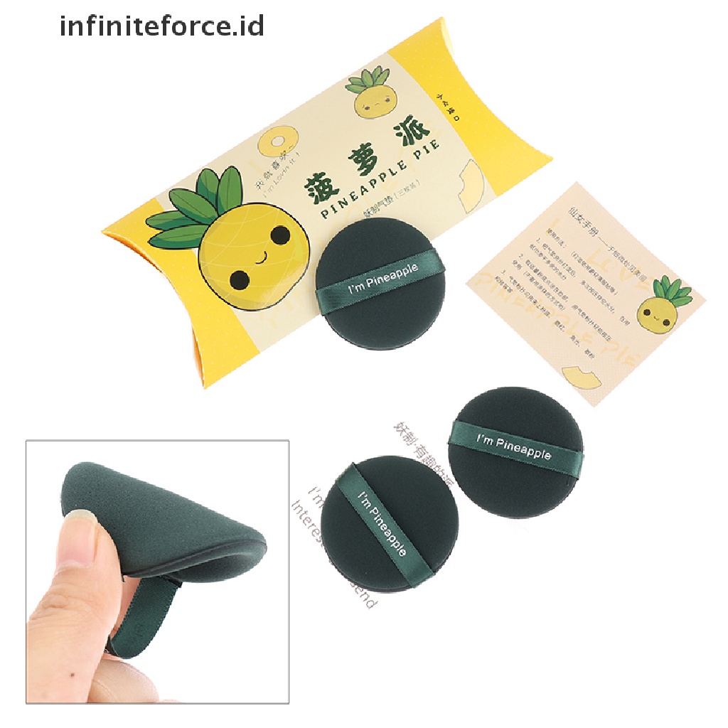 Infiniteforce.id 3pcs / Set Spons Puff Air Cushion Basah / Kering Untuk Makeup / Kosmetik Wanita