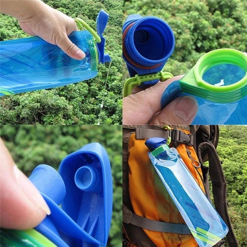 Botol Minum Lipat Portable Motif Bebek Untuk Hiking / Camping / Outdoor / Travel