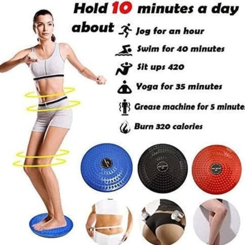 Waist Twisting Disc Alat Fitnes Pengecil Perut Berputar di Piringan Olahraga - Merah dan Hitam