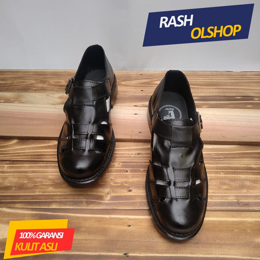 Sepatu Brongsong Pria Bahan Kulit Asli Sol Anti Slip Dan Nyaman Dipakai