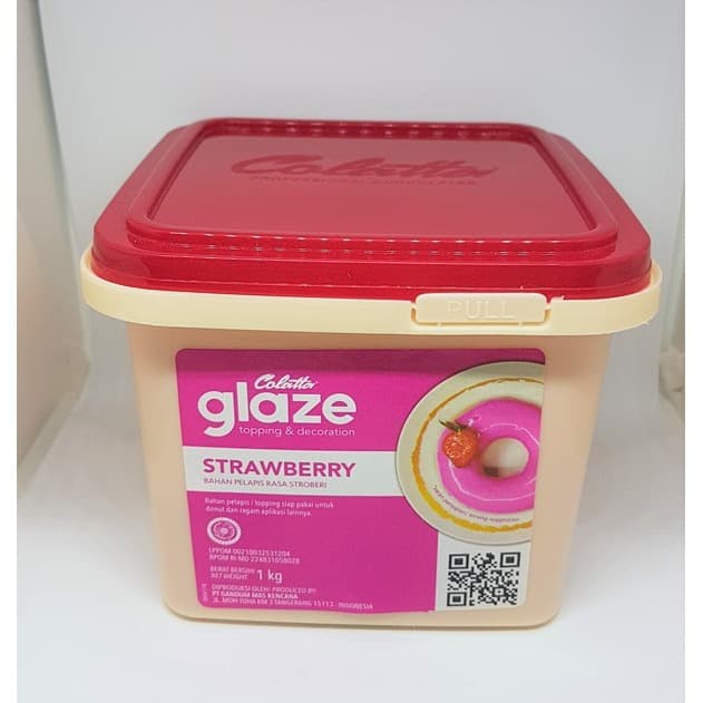 COLATTA Glaze Strawberry 1 kg Dip Topping Stroberi