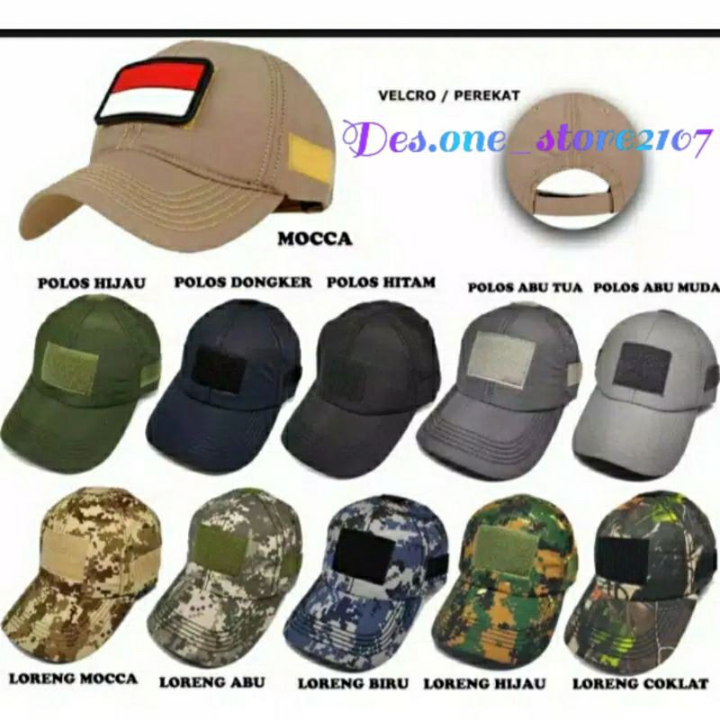 Topi tactical / topi loreng / Topi Velcro | Topi Army | Topi baseballl polos / topi army look Topi Taktikal Tactical