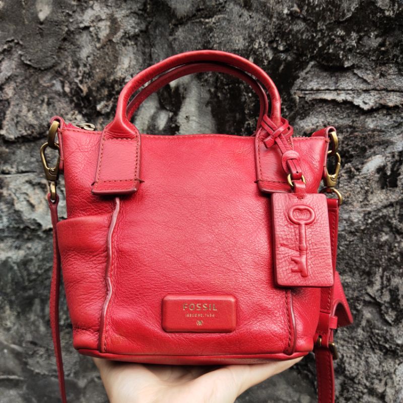 ❌ SOLD ❌ Tas Fossil Emerson Small Red Mini Preloved