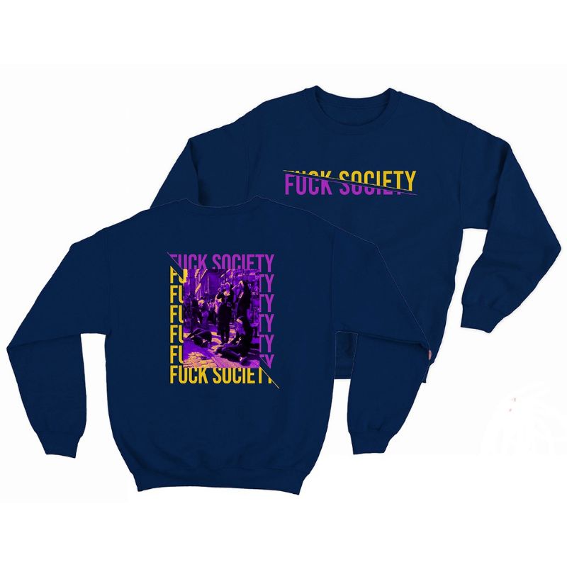 Jaket sweater crewneck pria wanita (Fuck society)