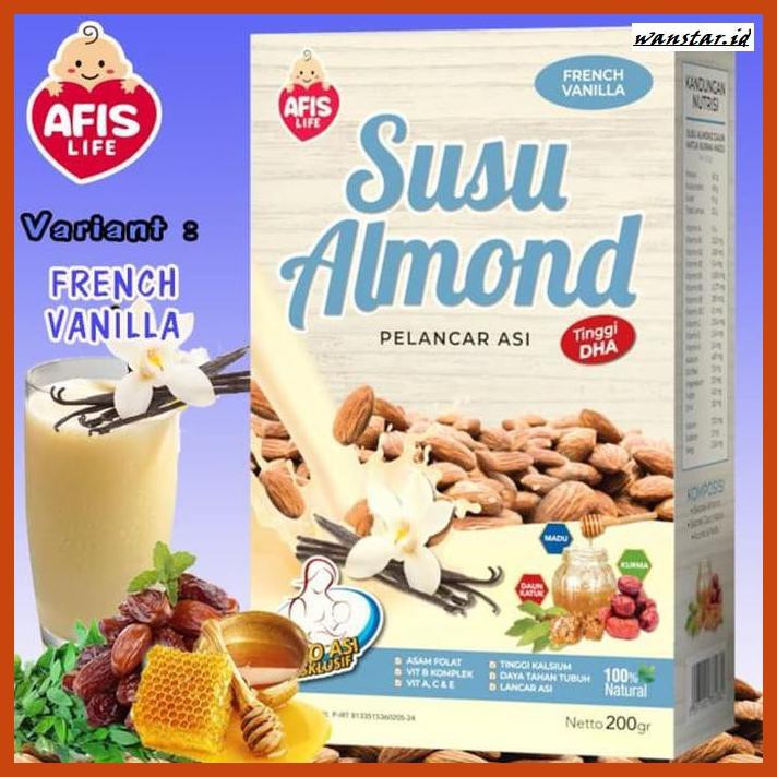 

NUTRISI-BUMIL- AFIS LIFE SUSU ALMOND PELANCAR ASI 200GR - FRENCH VANILLA -BUMIL-SEHAD.