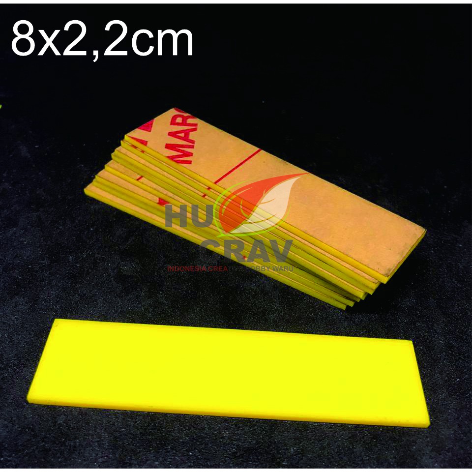 

AKRILIK NAME TAG / BAHAN PAPAN NAMA AKRILIK UK. 8 X 2.2Cm,WARNA KUNING
