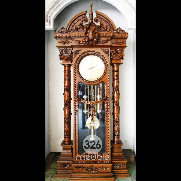 ›603¹ Almari Jam Hias Brawijaya - Lemari Jam Brawijaya Jati Mebel Jepara >> Furniture Jepara Asli