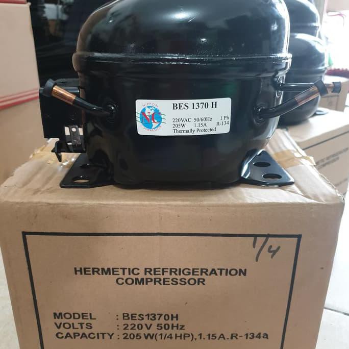 mesin / kompresor / compressor kulkas Nippon BES1370H 1/4HP
