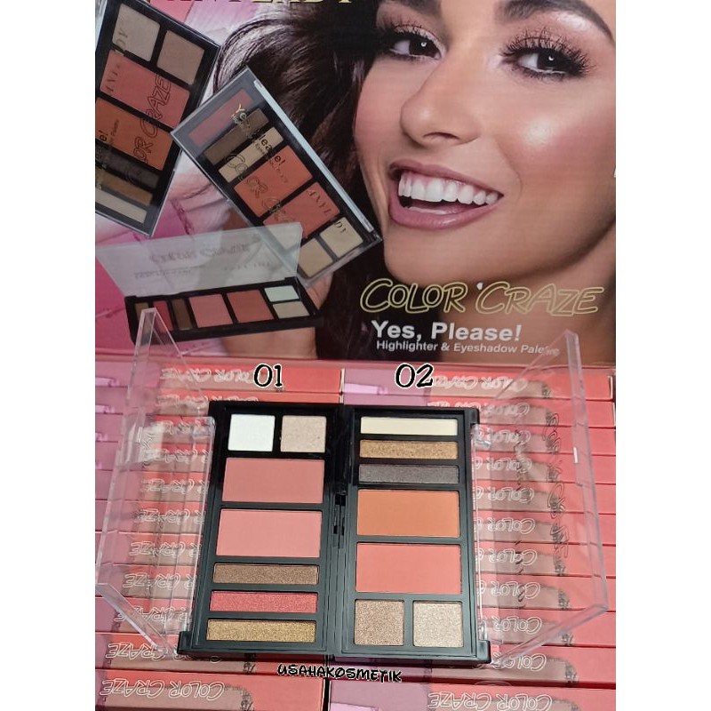 PROMO BIG SALE !!! EYESHADOW + BLUSH ONE + HIGHLIGHTER ANYLADY COLOR CRAZE NO.736/771