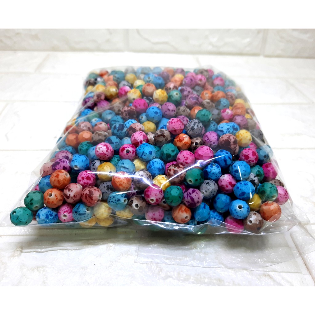 Mote Fancy 10mm meteor warna warni (per pon) bahan kerajinan tangan