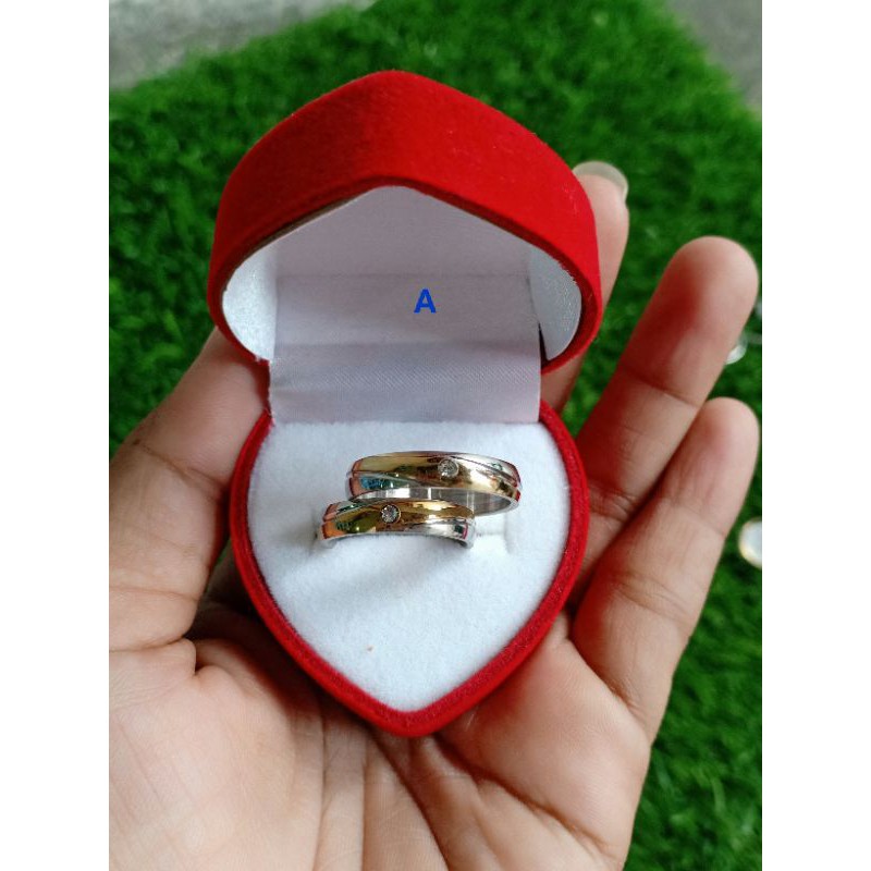 BISA COD Cincin  Couple Titanium Anti Karat A0004