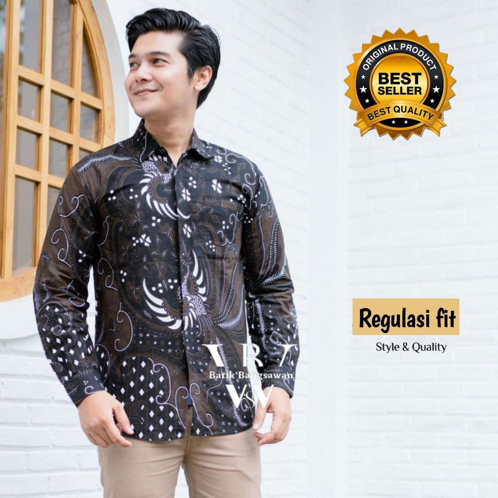 Batik Pria Kemeja Batik  Pria Lengan panjang Modern size M L XL XXL Reguler Fit